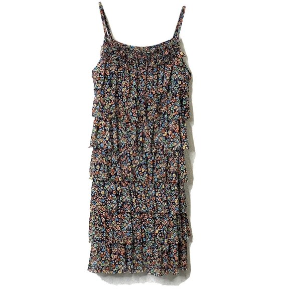 Express Dresses & Skirts - Women/Junior Express Medium Black Floral Printed Ruffled Dress